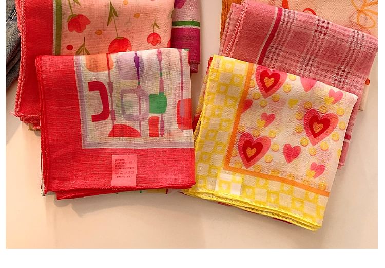 Linen Cotton Scarf (Various Print Designs) Head