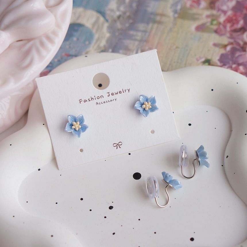 Earring On Flower / Stud Clip