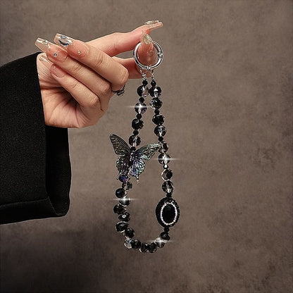Phone Butterfly Faux Crystal Strap