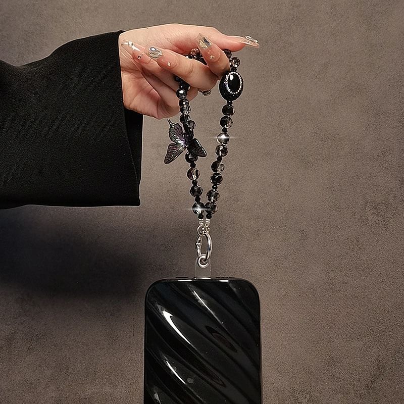 Phone Butterfly Faux Crystal Strap