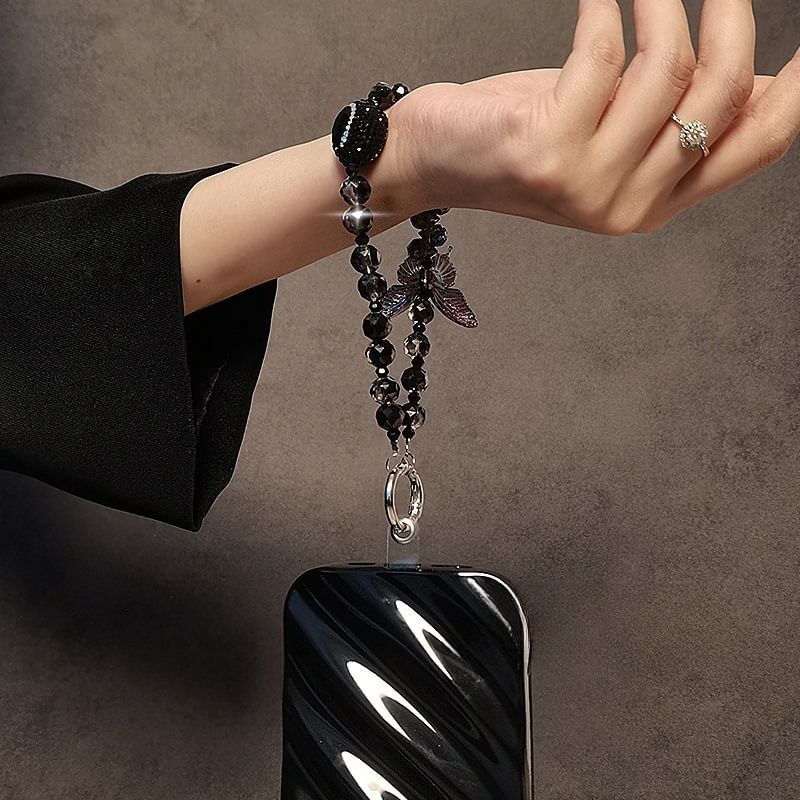 Phone Butterfly Faux Crystal Strap
