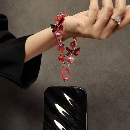 Bow Phone Crystal Strap Faux