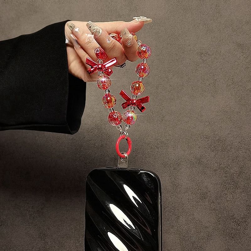 Bow Phone Crystal Strap Faux