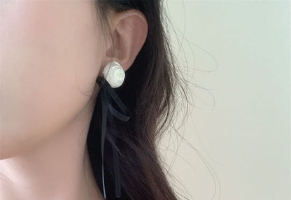 Stud Ribbon Flower Earring
