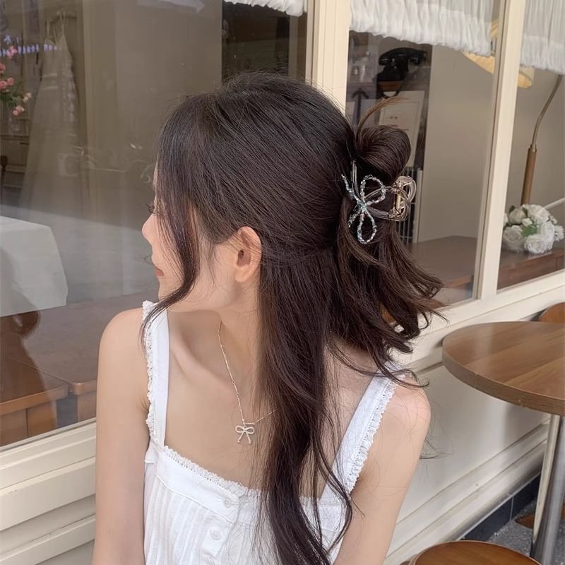 Hair Bow Beaded Acrylic Claw