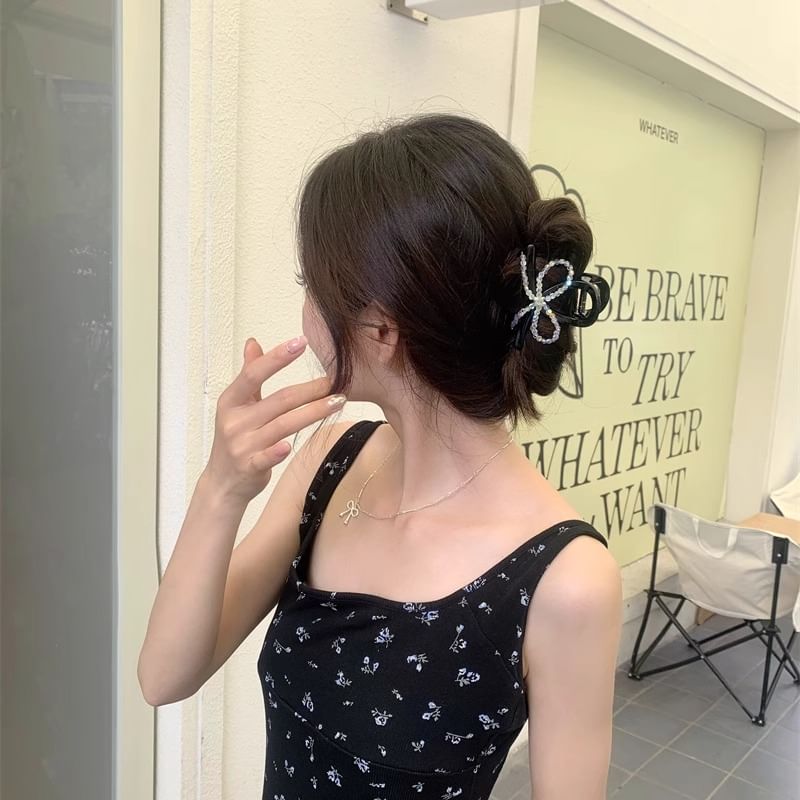 Hair Bow Beaded Acrylic Claw