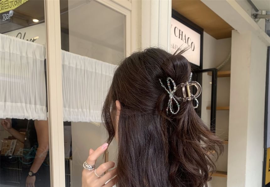 Hair Bow Beaded Acrylic Claw