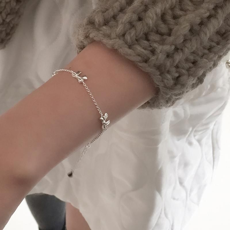 925 Silver / Bow Bracelet String Sterling