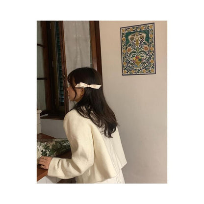 Hair Set Contrast Clip Trim Bow /