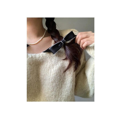 Hair Set Contrast Clip Trim Bow /