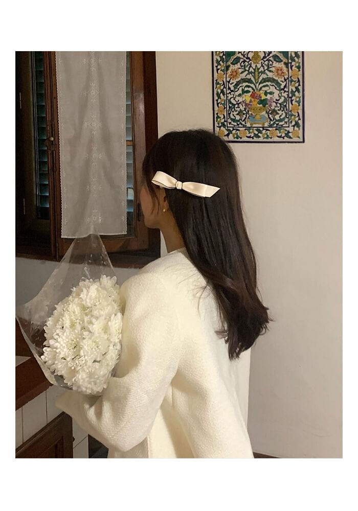 Hair Set Contrast Clip Trim Bow /