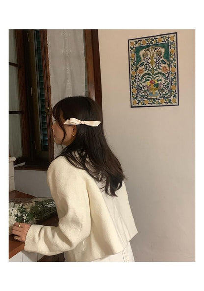 Hair Set Contrast Clip Trim Bow /