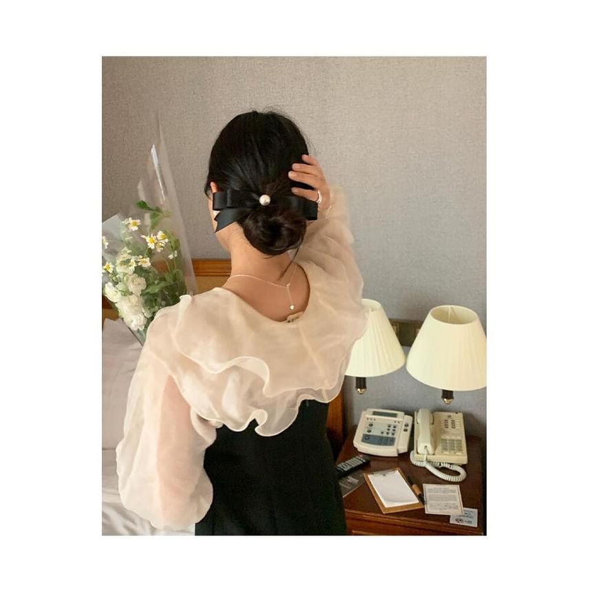 Pearl Hair Clip Bow Faux