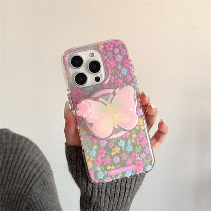 Magnetic (Compatible Floral with Phone MagSafe) Print Case