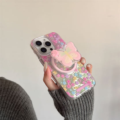 Magnetic (Compatible Floral with Phone MagSafe) Print Case