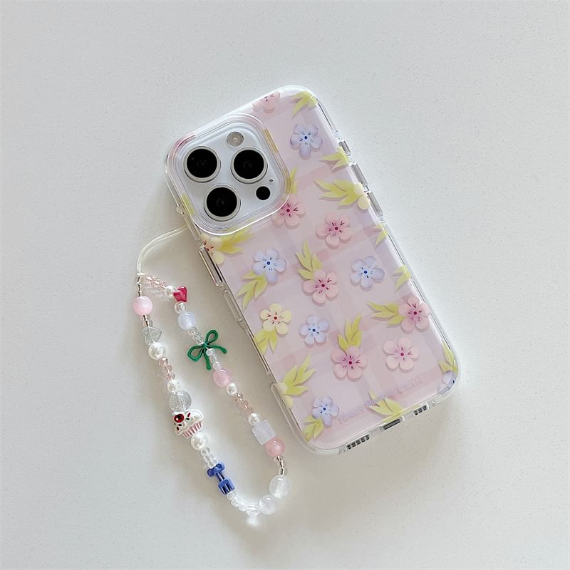 Set / Phone Floral Case Strap