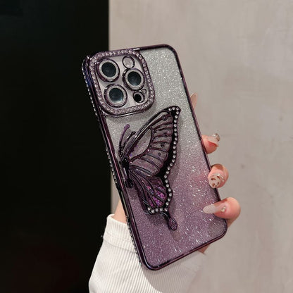 Stand Embellished Case Phone Butterfly