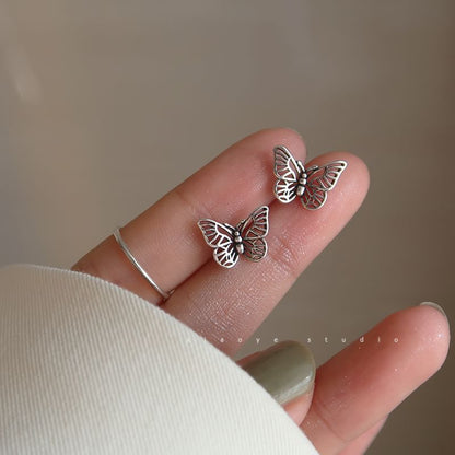 Butterfly Sterling Silver Earring Stud S925