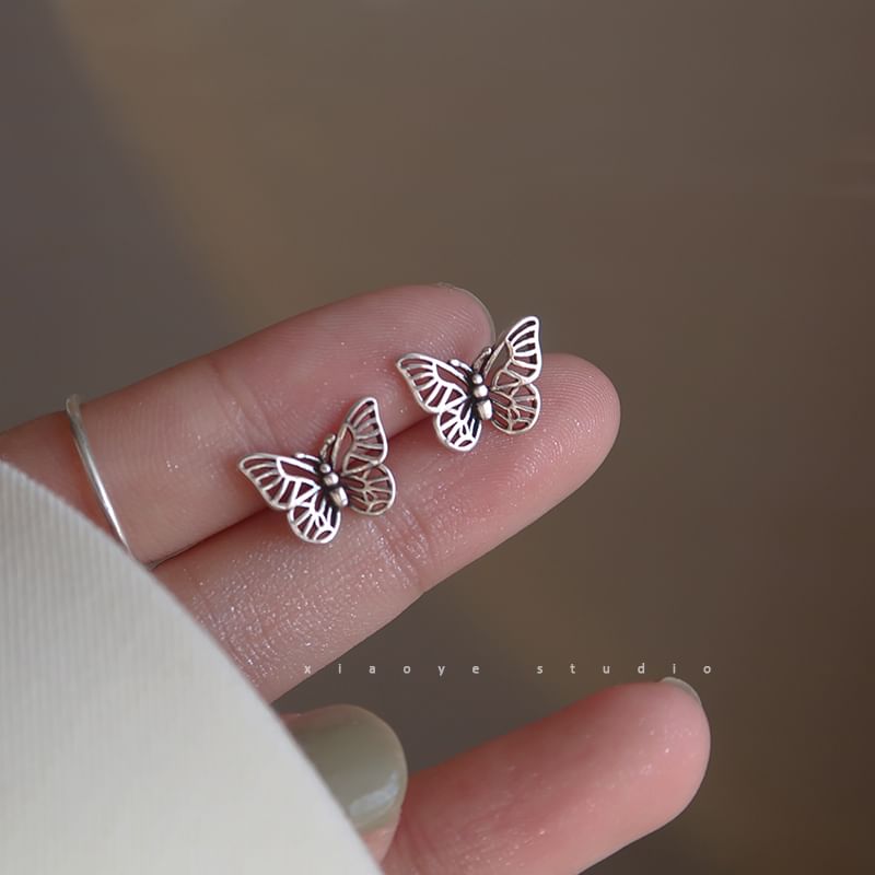 Butterfly Sterling Silver Earring Stud S925
