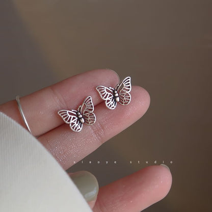 Butterfly Sterling Silver Earring Stud S925
