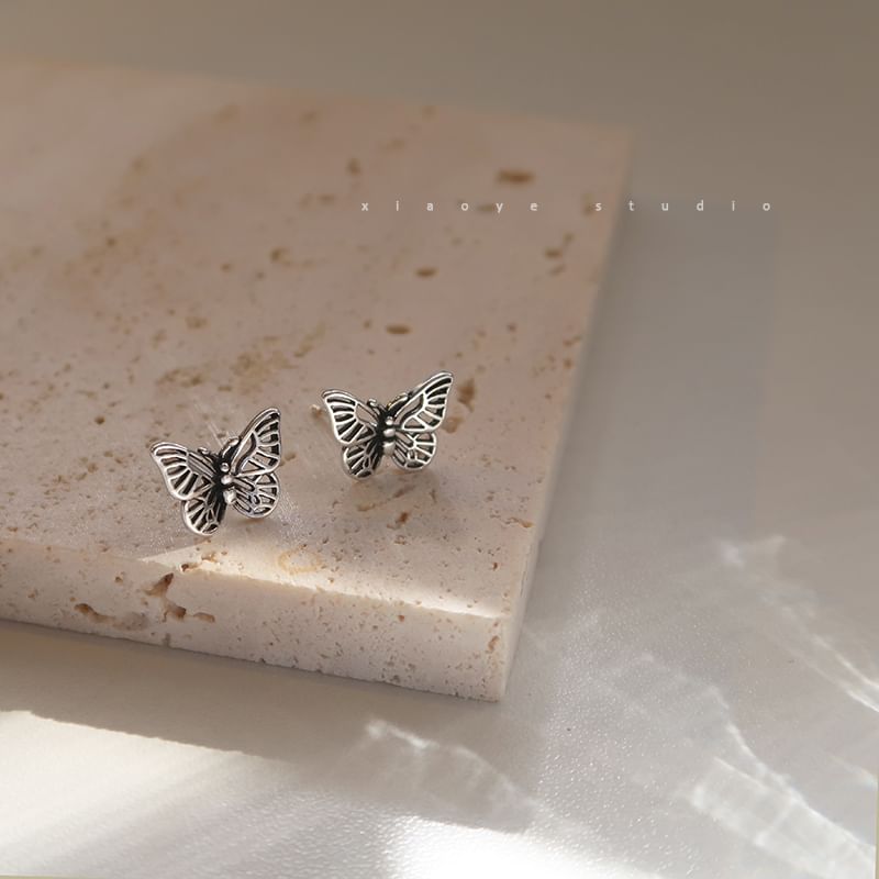 Butterfly Sterling Silver Earring Stud S925