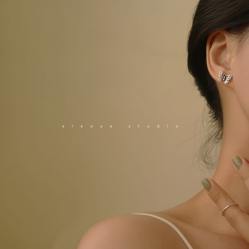 Butterfly Sterling Silver Earring Stud S925