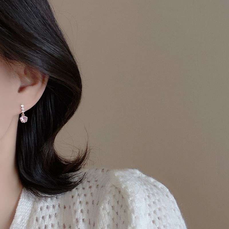 Alloy Dangle Rhinestone Star Earring