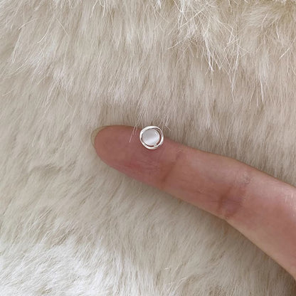 Stud Alloy Faux Cat Earring Stone Eye