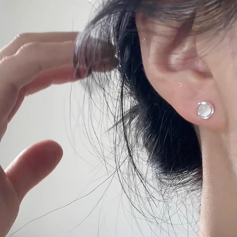 Stud Alloy Faux Cat Earring Stone Eye