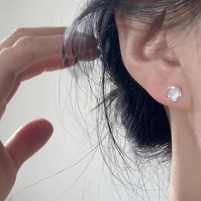 Stud Alloy Faux Cat Earring Stone Eye