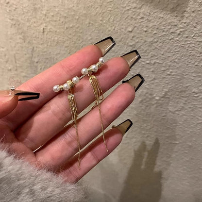 Earring Pearl Threader Faux Alloy