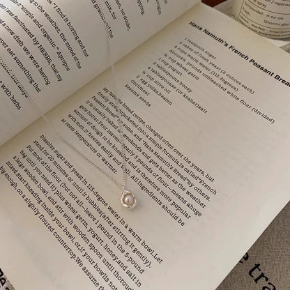 Alloy Necklace Faux Pendant Pearl