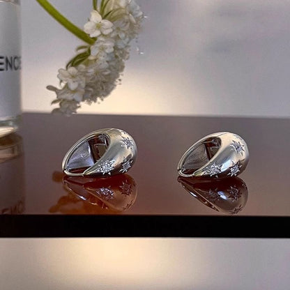 Huggie Polished Rhinestone Alloy Earring