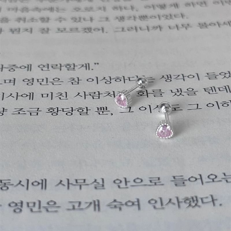 Heart Alloy Rhinestone Stud Earring