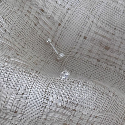 Heart Alloy Rhinestone Stud Earring