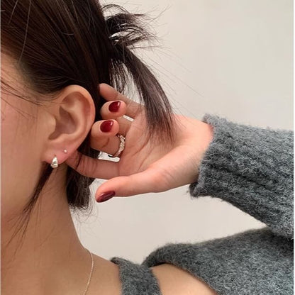 Earring Silver Sterling Hoop 925 Glossy