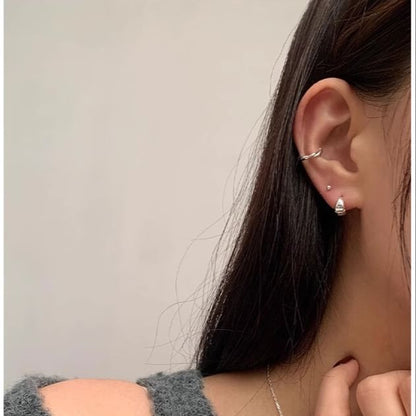 Earring Silver Sterling Hoop 925 Glossy