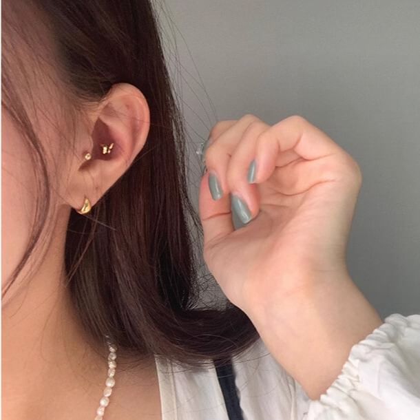 Earring Silver Sterling Hoop 925 Glossy