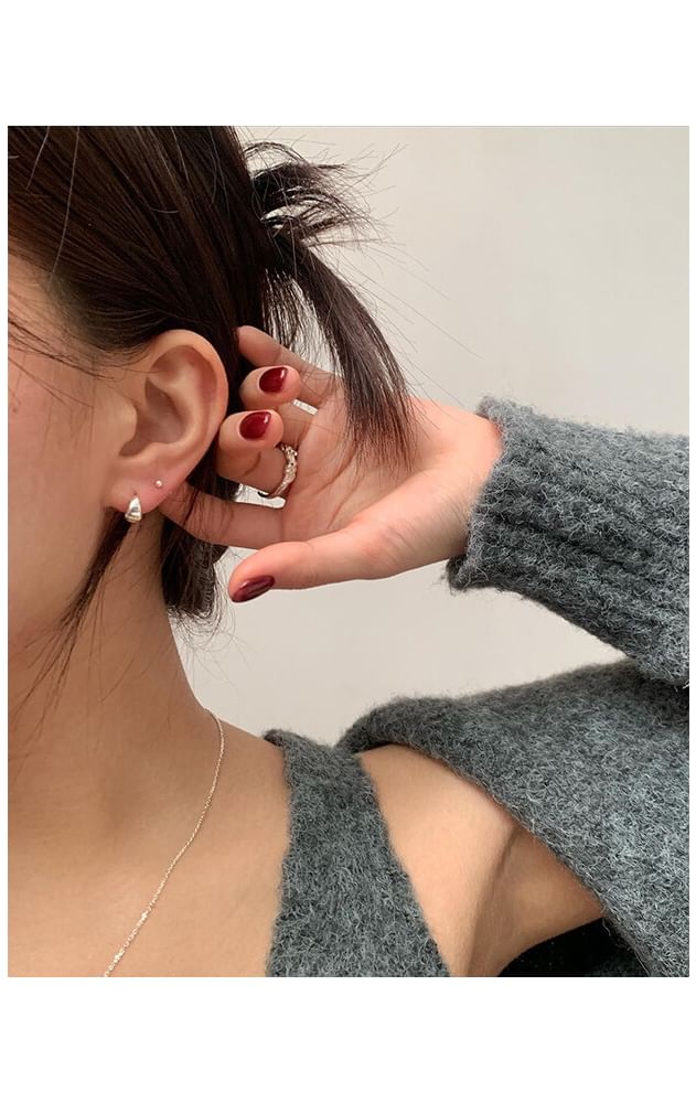 Earring Silver Sterling Hoop 925 Glossy