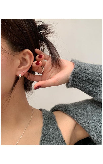 Earring Silver Sterling Hoop 925 Glossy