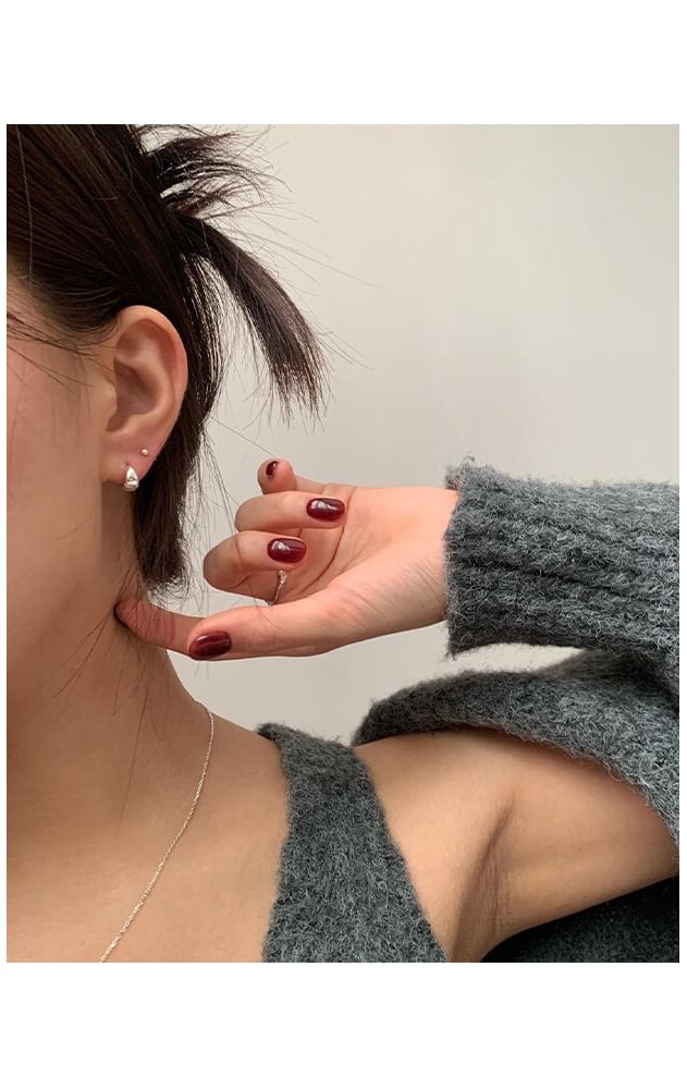 Earring Silver Sterling Hoop 925 Glossy