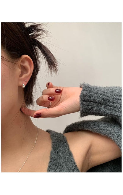 Earring Silver Sterling Hoop 925 Glossy