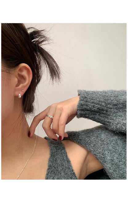 Earring Silver Sterling Hoop 925 Glossy