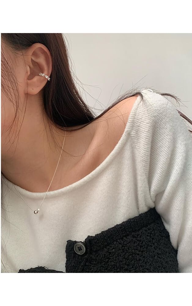 Silver Pearl Ball 925 Necklace Faux Sterling