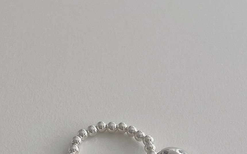 Beaded 925 Sterling Elastic Pearl Ring Silver Faux