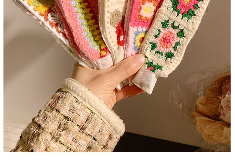 Crochet Patterned Wide Headband