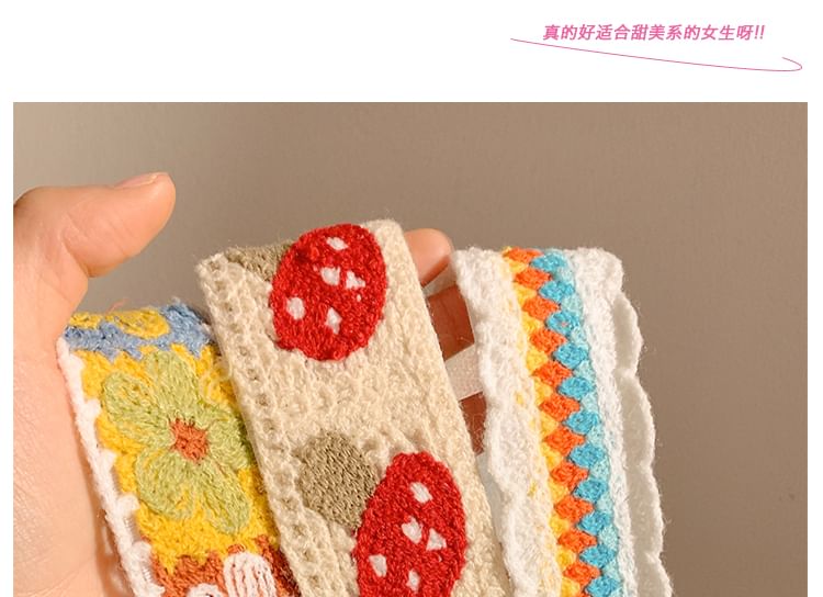 Crochet Patterned Wide Headband