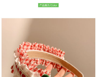 Plaid Ruffle Detail Cherry Headband