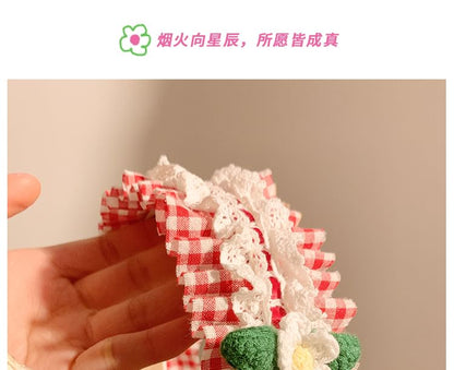 Plaid Ruffle Detail Cherry Headband