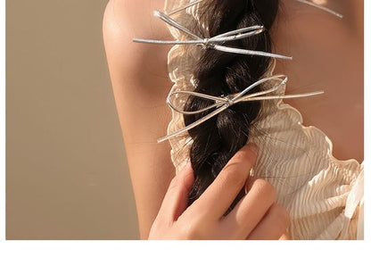 Clip Bow Set Metallic Hair